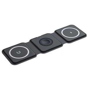 GRAFENT-<span class=keywords><strong>Chargeur</strong></span> de voyage portable 3 en 1 15w sans fil pliable, <span class=keywords><strong>double</strong></span> téléphone intelligent, support de charge - Product Image 3