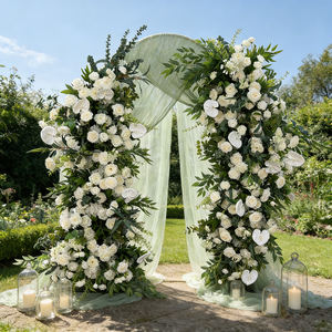 Arco de Boda Artificial con Flores de Seda Simuladas Románticas para San Valentín, Navidad y Eventos de Boda - Tamaño Personalizable - Product Image 1