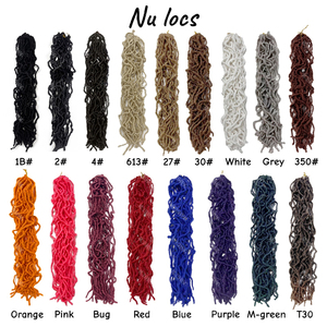 Hot 18 "24" 36 "Nu Locs Faux Synthétique Crochet <span class=keywords><strong>Cheveux</strong></span> Tressage Extensions de <span class=keywords><strong>Cheveux</strong></span> 20 Brins Noir Brun Vague Crochet Twist - Product Image 2