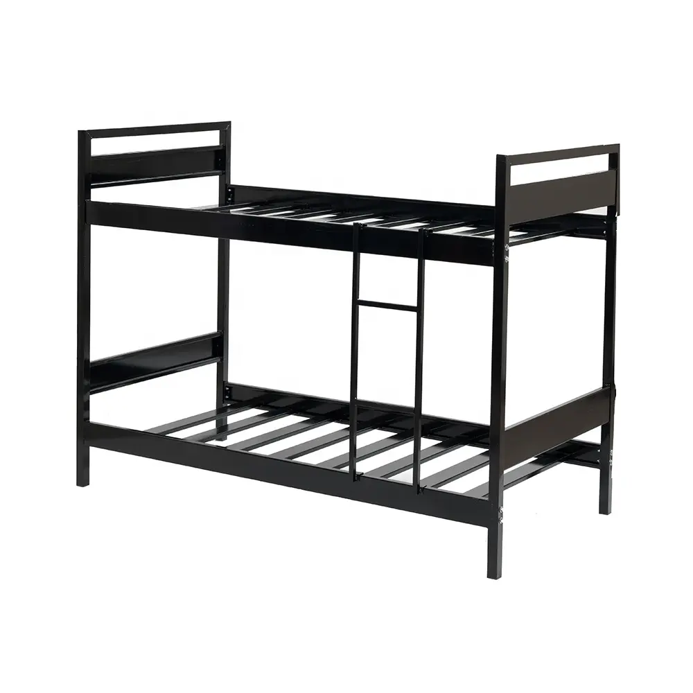 Cheap Wood Metal Steel wardrobe over full shelves 3 tier iron black pull out size bunk decker bed frame bedframe bedstead 011