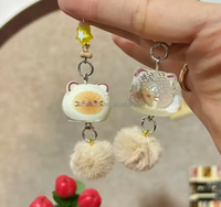 Nouveau porte-clés tendance mignon chat de dessin animé 3D en PVC étanche, jouet patte de chat, breloque de sac, pendentif pour clés de voiture