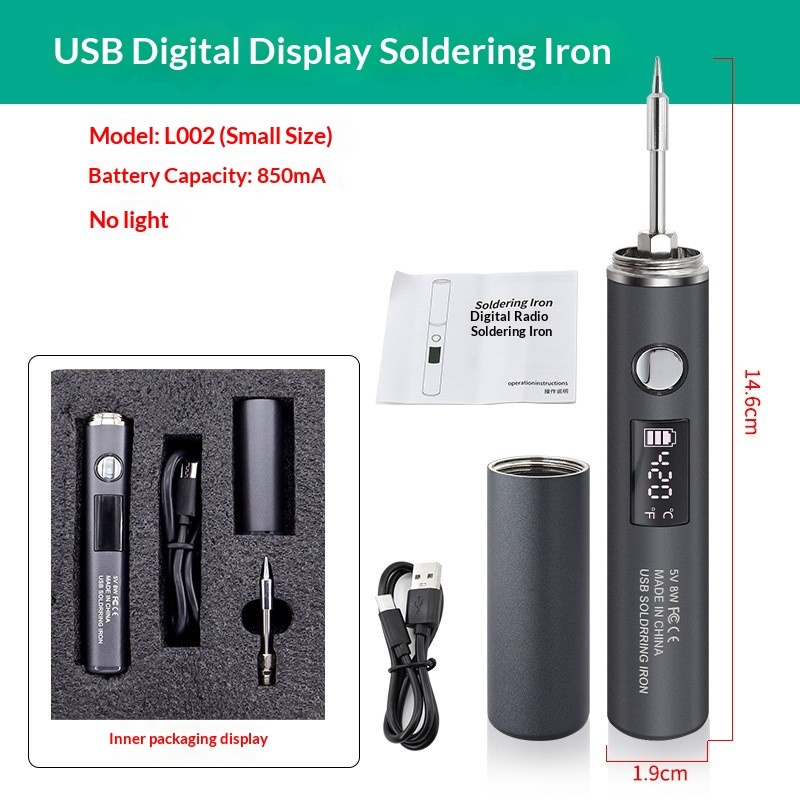 Soldador L002 USB con pantalla digital (sin luz)