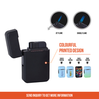 Briquet torche à flamme jet électrique portable, rechargeable au gaz, coupe-vent, personnalisable pour la vente en gros