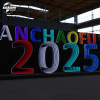 Lettre lumineuse à LED RVB haute luminosité personnalisée Enseignes lumineuses à changement de couleur dynamique 3D pour panneau publicitaire LOGO de grill de bar