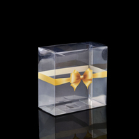 Boîte cadeau transparente personnalisée en PET/PVC avec fond carré, pochette sérigraphiée recyclable, pochette autoportante pour cadres photo