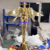 Populaire Sexy Robot Femme Métal Statue Petite taille robot femme éclairage Sculpture Bar Décoration Grand Sexy Robot Sorayama