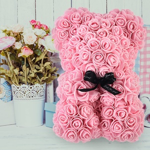 Cadeaux de la Saint-Valentin LUYI, décoration en forme d'ours en roses artificielles avec boîte lumineuse, ours en peluche pour femme, petite amie, cadeau d'anniversaire, fleur - Product Image 6