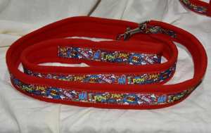 Collier pour chien, doublé polaire, réglable, super-héros, options de laisse assorties, marche pour chien, rouge, marine, bleu royal - Product Image 4