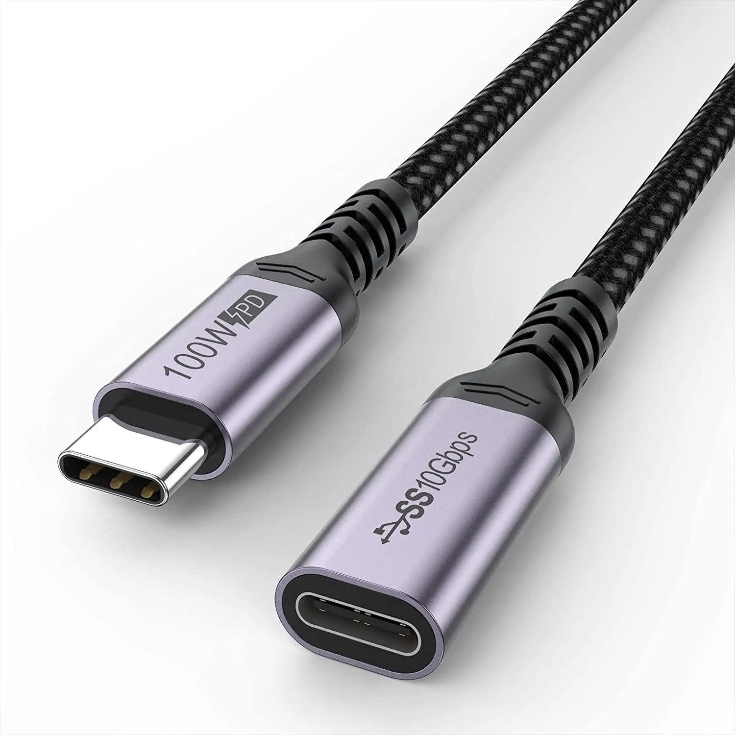 USB C male to female extension Cable Date Transfer Support 100W 10Gbps high speed 4K@60Hz Video USB C 3.2 Cable
