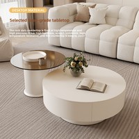Ensemble de table à thé multifonctionnel de style minimaliste moderne, couleur crème, table basse pour petits salons, meubles de style nordique pour la maison