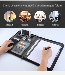 Cặp hồ sơ da đựng tài liệu hội nghị có khóa kéo A4, kiểu dáng Gery Ostrich Grain, có tay cầm - Product Image 5