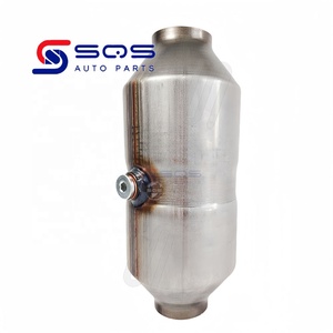 เครื่องฟอกไอเสียรถยนต์แบบสากลตัวเร่งปฏิกิริยาการไหลเวียนสูงพร้อมตัวเร่งปฏิกิริยาพื้นผิวเซรามิกสองตัว - Product Image 3