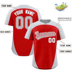 เสื้อเบสบอลแบบกำหนดเองสำหรับผู้ใหญ่ทั้งชายและหญิง สีแดงขาว พิมพ์ลายปัก ชื่อส่วนตัว หมายเลข ชื่อทีม 00 เสื้อผ้ากีฬาระบายอากาศได้ดี - Product Image 2
