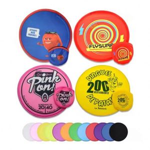 Custom Foldable Hand Fan Foldable Flyer Nylon Round Fold-Up Flying Disc Storage Pouch with Logo - Product Image 3