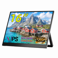 Moniteur portable double écran AHXJKA 16 pouces 1200P Ultra HD IPS 144Hz, un seul câble pour un travail multi-écrans, compatible Win Mac Console
