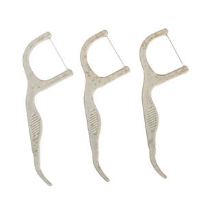 Çevre dostu biyobozunur diş diş ipi ucuz tek kullanımlık ağız bakımı buğday samanı plastik çubuk özel etiket ile - Product Image 1