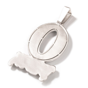 Colgante de cadena de cuerda con letra O grande, estilo hip hop, europeo-americano, con circonitas incrustadas en cobre, diseño antiguo y lindo. - Product Image 4