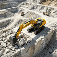 Excavatrice minière lourde de 76 tonnes à grande capacité pour les opérations de terrassement à grande échelle