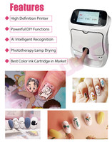 Machine à vernis à ongles haute vitesse 8s, 4800 dpi, appareil de manucure automatique avec connexion Wi-Fi, téléchargez vos propres photos d'ongles