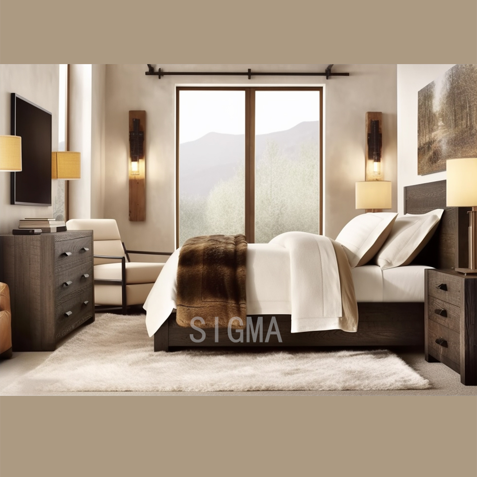 2-drawers vintage solid wood nightstand bedroom furniture modern solid oak wood bedside table storage nightstand
