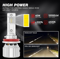 Ampoule LED à refroidissement rapide en tube de cuivre innovant, 45W, ventilateur puissant, H1 H11 9004 H13, éclairage automobile, phare de voiture
