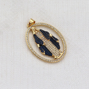 CZ8627 18K chapado en oro CZ Bendita Madre <span class=keywords><strong>Virgen</strong></span> María <span class=keywords><strong>Virgen</strong></span> <span class=keywords><strong>De</strong></span> <span class=keywords><strong>Guadalupe</strong></span> Colgantes Suministros <span class=keywords><strong>de</strong></span> joyería religiosa - Product Image 5