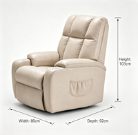 Fauteuil inclinable multifonctionnel, 360 °   Fauteuil pivotant avec massage, porte-gobelets, canapé individuel pour home cinéma, directement de l'usine