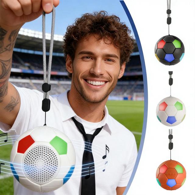 Football-style round creative gift portable desktop RGB light outdoor subwoofer Bluetooth speaker Immersive 360 Degree Surround
