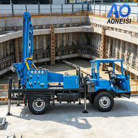 Foreuse de puits montée sur camion HOWO 4x2, profondeur 260m, double alimentation avec pieds de support pour l'approvisionnement en eau rural et l'approvisionnement des usines