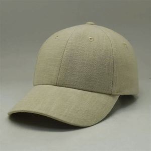 Casquette de baseball structurée en lin à 6 panneaux avec logo personnalisé, respirante en chanvre, fermeture arrière réglable avec sangle métallique, casquettes de baseball de créateur - Product Image 2
