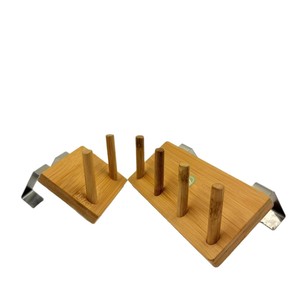 Bamboo <b>Wall</b> <b>Hanging</b> Rack Rectangle Multifunctional <b>Storage</b> Hook For Bedroom Kitchen Bathroom Coat Rack <b>Wall</b> Mounted Type - Product Image 2