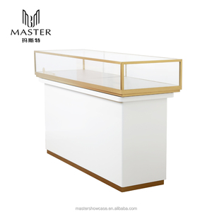 Direct Sales Stainless Steel Glass Counter Display Gold White Jewellery showcase MDF Storage <strong>Cabinet</strong> Display <strong>Cabinet</strong> Showcase - Product Image 3