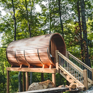 Sauna Tradizionale Finlandese di Lusso per Famiglie, con Stufa Elettrica a Infrarossi in Legno di Cedro Rosso, Design Moderno per Villa - Product Image 4