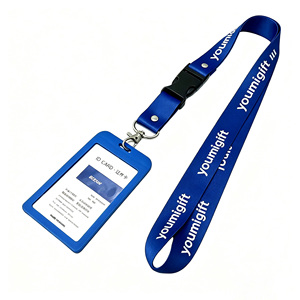Porte-badge détachable personnalisé en polyester avec logo sérigraphié et accessoire crochet - Product Image 1