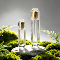 Flacon pulvérisateur en verre transparent de 50 ml, flacon en verre rechargeable pour brume hydratante, atomiseur de parfum vide à col serti de 15 mm