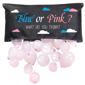 Venta de rebajas Bolso negro de gran tamaño con azul o rosa Él o ella Género Reveal Globo Drop Bag Género Reveal <span class=keywords><strong>Party</strong></span> Ideas Supplies - Product Image 5
