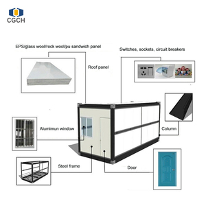 CGCH Casa Contenedor Plegable Tipo Sándwich <span class=keywords><strong>X</strong></span> de 20 pies con Acabado Negro, Casa Contenedor Plegable Prefabricada - Product Image 4