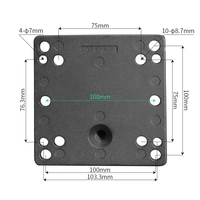 Support VESA robuste à fixation rapide pour écran LCD unique avec boule de 2,25 pouces et adaptateur de montage VESA 100x100mm pour HP