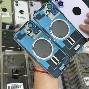 Back Cover Glass+Iron Plate +Magnetic Metal Ring Replacement for iPhone 14 15 16 17 Pro Max Cracked Rear Door Housing Repair - Product Image 1