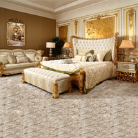 Style de luxe Royal impérial fait à la main Chesterfield tête de lit européenne Rococo feuille d'or chambre principale lit antique