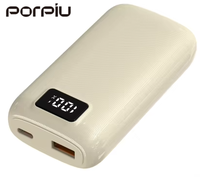 PORPIU haute qualité 10000Mah batterie externe Ultra-mince LED affichage numérique dynamique charge rapide type-c utilisation Portable en plein air