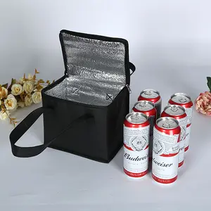 Toptan katlanabilir olmayan dokuma alüminyum Film yalıtımlı soğutucu öğle yemeği çantası termal özel gıda soğutucu çanta