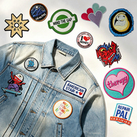 Écussons brodés personnalisés avec logo, à coudre, en chenille tissée, pour chapeaux, vêtements, sacs, taille et forme personnalisées, vente en gros