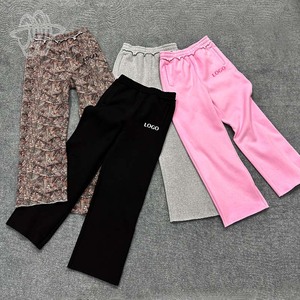 ワイドレッグ スウェットパンツ ダメージ加工 刺繍 ヴィンテージウォッシュ フレンチテリー ヘビーウェイト ジョガーパンツ カスタム フレアスウェットパンツ - Product Image 2