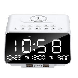 Factory 15W Wireless Charging BT Radio Alarm <b>Clock</b> <b>LED</b> Digital Display Dual USB Fast Charging Multifunctional Bedroom Radio - Product Image 6