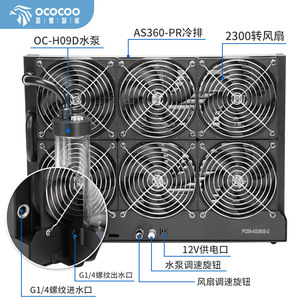 โอโคโคค อัส360 พีอาร์หม้อน้ำระบายความร้อนด้วยน้ำ 2300 รอบต่อนาที พัดลม 12V สำหรับเครื่องพิมพ์ 3 มิติ เครื่องแกะสลัก อุปกรณ์การแพทย์ - Product Image 1