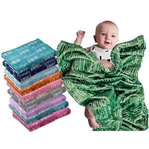Nouveau bricolage nouveau-né bébé nom imprimé personnalisé laine mérinos recevant flanelle bébé <span class=keywords><strong>couverture</strong></span> - Product Image 1