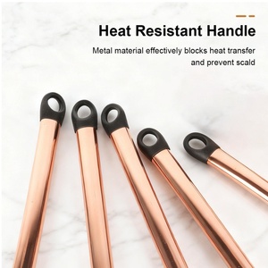 Ustensiles de cuisine en or rose, spatule, pelle, ustensiles de cuisine résistants à la chaleur, ustensiles de cuisine en silicone pour la cuisson - Product Image 3