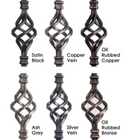 Balustres en fer forgé noir satiné au design contemporain, à torsades simples et doubles, résistants à la rouille, pour escaliers d'appartement