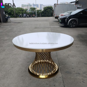 Leda 2025สินค้าใหม่โต๊ะโลหะสานทรงกลมสีขาวมันวาวสำหรับงานเลี้ยงงานแต่งงานงานสังสรรค์สินค้าใหม่ - Product Image 3